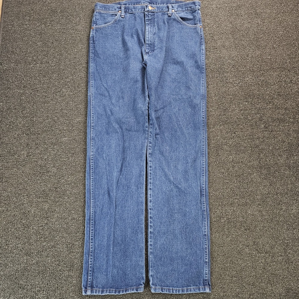 Vtg Wrangler Cowboy Cut 13MWZPW Jeans Mens 38x36 Original Fit High Rise‎ Blue